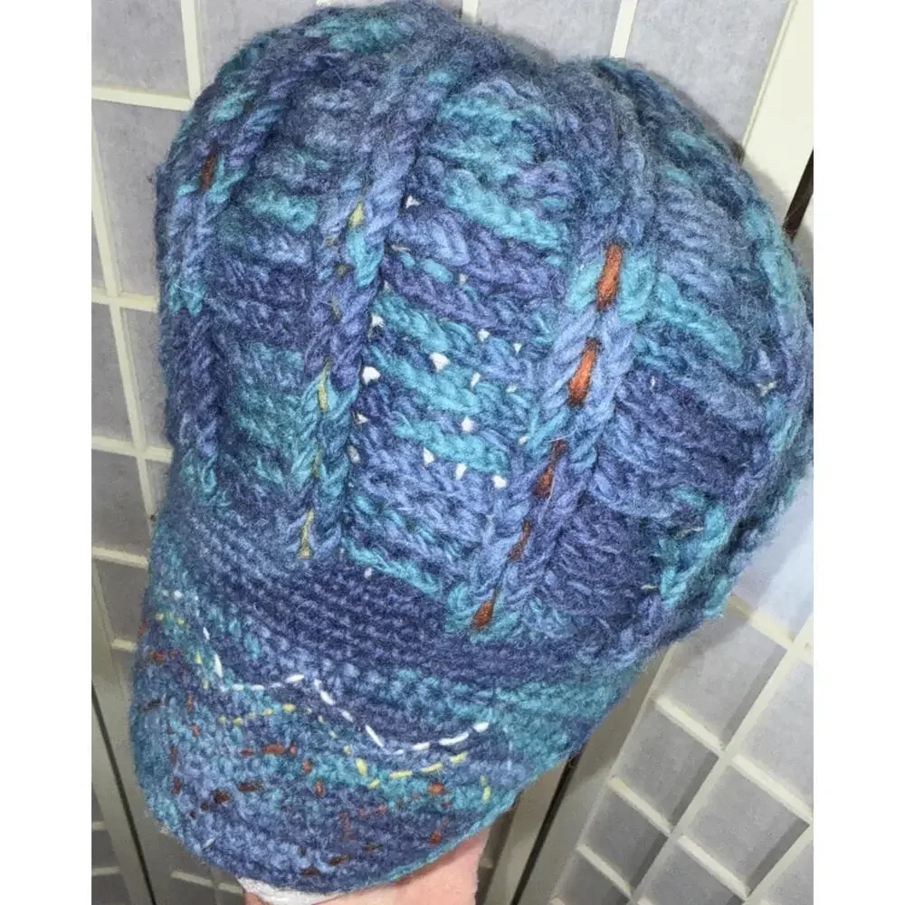 Newari Icelandic‎ Design Chunky Knit Crochet Style French Multicolor Y2K Beret
